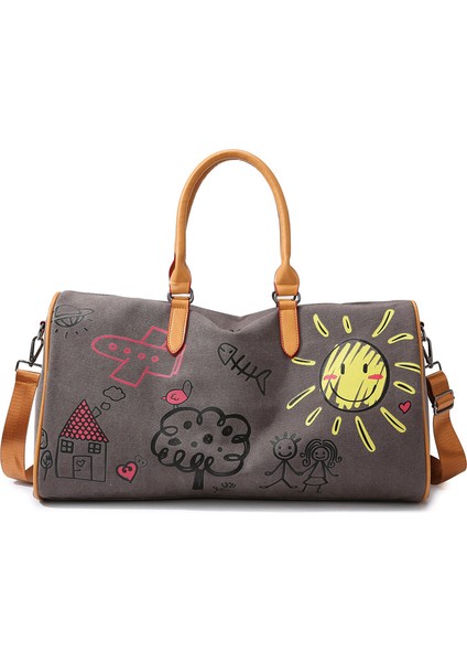 Trend Kişisel Grafiti Seyahat Çantası Sınır Ötesi Yeni Moda Rahat Seyahat Valizi Kuru ve Islak Ayırıcı Spor Çantası Kadın (Yurt Dışından)