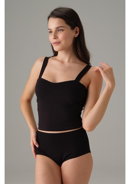 Kadın Kalp Yaka Askılı Spor Atlet 9402