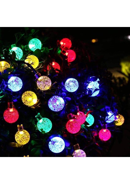 Güneş Enerjili 7 Metre 50 LED Rgb Kristal Top Çok Renkli Bahçe Teras Balkon Aydınlatması LED fiyatları