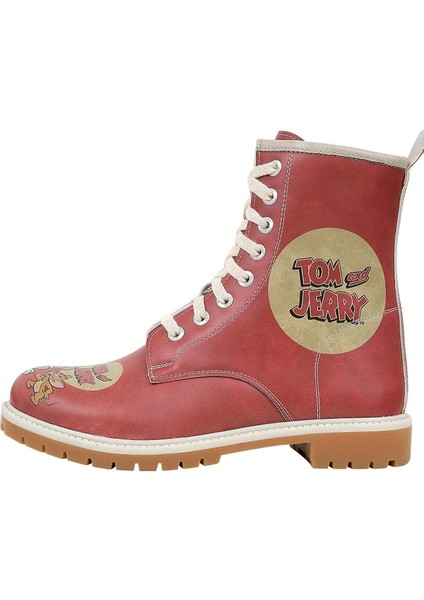 Kadın Vegan Deri Turuncu Uzun Bot - Warner Bros Tom ve Jerry Tasarım fırsatları