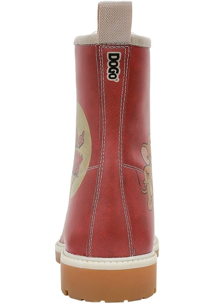 Kadın Vegan Deri Turuncu Uzun Bot - Warner Bros Tom ve Jerry Tasarım