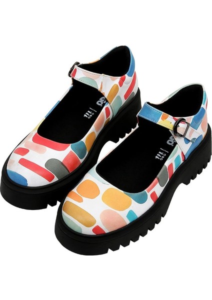 Kadın Vegan Deri Çok Renkli Mary Jane Loafer - Lucky Tasarım modelleri