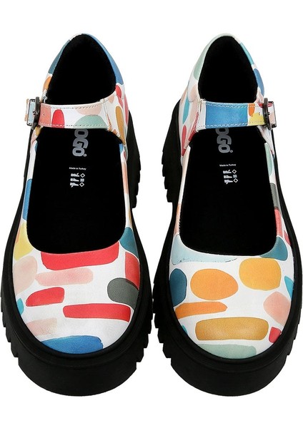 Kadın Vegan Deri Çok Renkli Mary Jane Loafer - Lucky Tasarım fırsatları