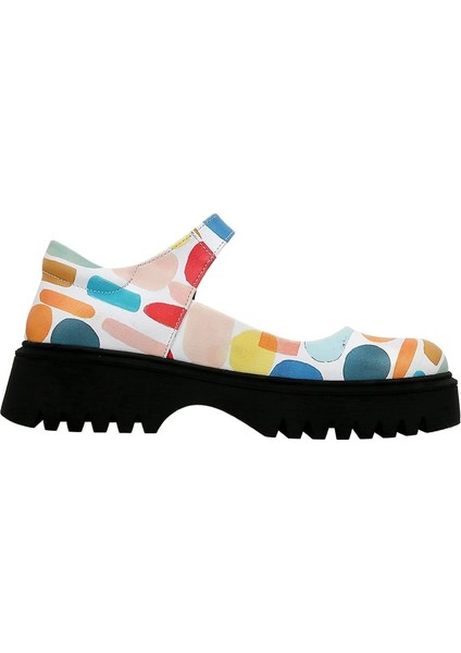 Kadın Vegan Deri Çok Renkli Mary Jane Loafer - Lucky Tasarım