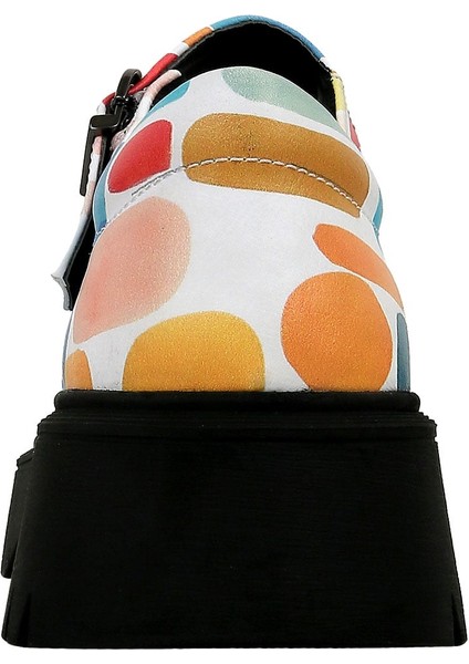 Kadın Vegan Deri Çok Renkli Mary Jane Loafer - Lucky Tasarım