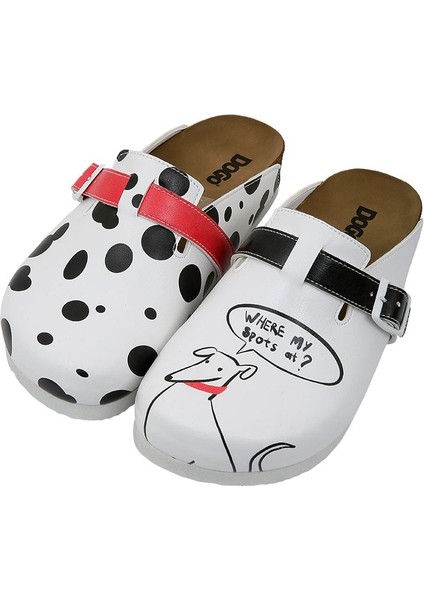 Kadın Vegan Deri Çok Renkli Terlik - Where My Spots At Tasarım fırsatları