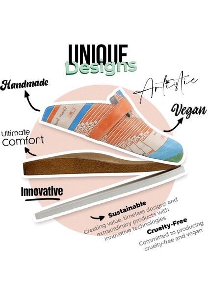 Kadın Vegan Deri Çok Renkli Terlik - Error Code Tasarım