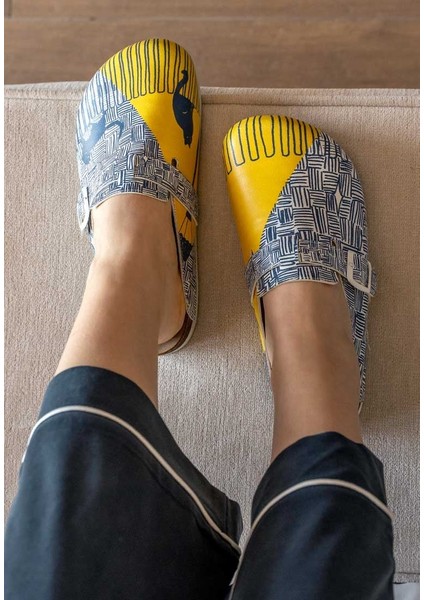 Kadın Vegan Deri Çok Renkli Terlik - Florasancat Tasarım fiyatları