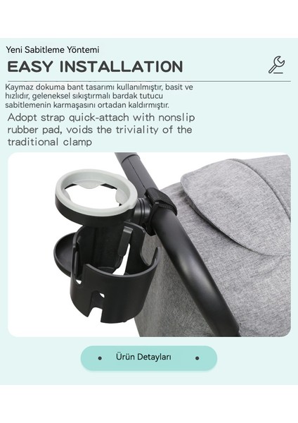 Bebek Arabası Çift Bardak Çok Fonksiyonlu Evrensel Raf (Yurt Dışından) fiyatları