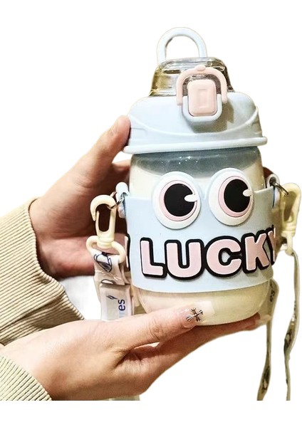 Çocuklar Için Pipet ile Taşınabilir Karikatür Su Bardağı (Yurt Dışından)