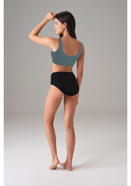 Kadın Viskon Fitilli Kaplı Spor Sütyen 5555