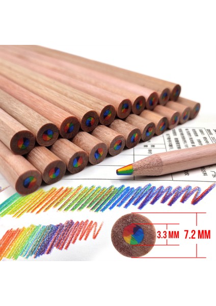 1 Paket 7 Renk Gökkuşağı Çekirdekli Renkli Kalemler 7 Renk Aynı Çekirdekli Renkli Çizim Ahşap Kalemler (Yurt Dışından) fiyatları