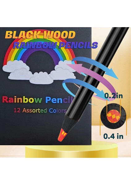 12 Renk Sihirli Degrade Gökkuşağı Kalemleri Dıy Sihirli Kalem Çok Renkli Dolum Çizim Kalemleri (Yurt Dışından) modelleri