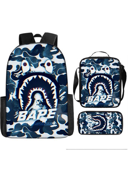 Köpekbalığı Üç Parçalı Okul Çantası Ilkokul Öğrencileri Omuz Çantası (Yurt Dışından)