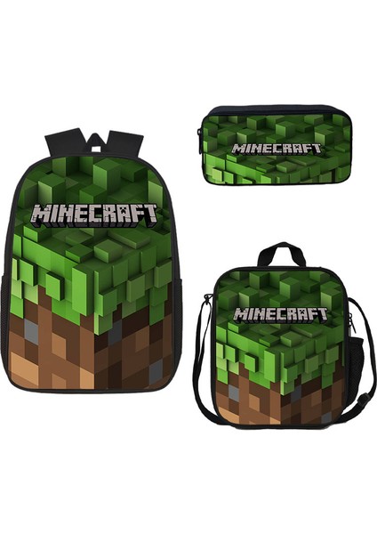 Ilkokul ve Ortaokul Öğrencileri Için My World Game Peripheral 3 Parça Okul Çantası (Yurt Dışından)