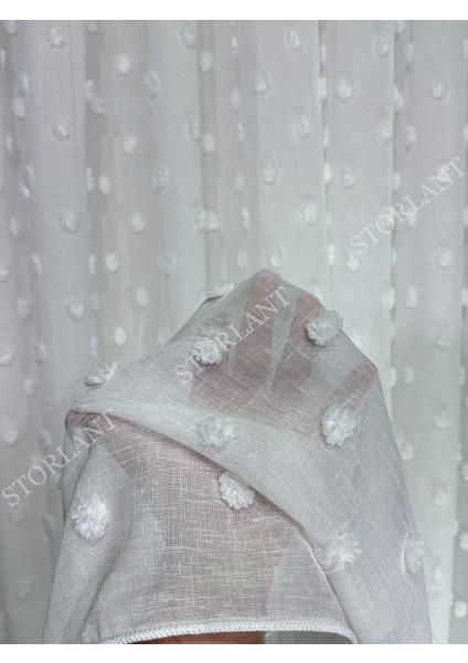 Puffy Ponpon Keten Ağır Gramajlı 1/3 Sık Pileli Ütü Istemez Tül Perde | Yoğun Dokulu Premium Keten