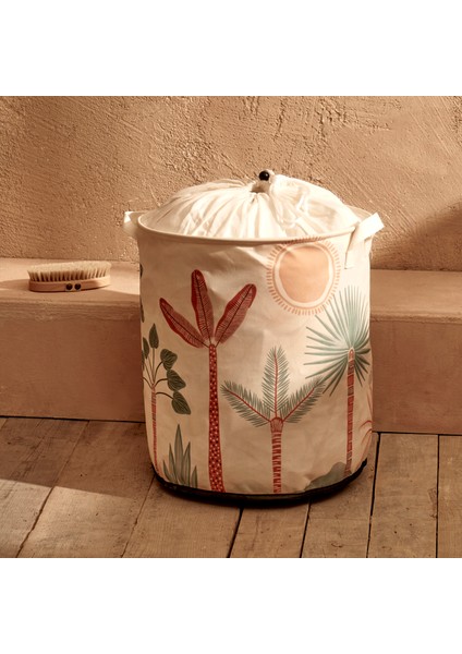 Abstract Safari Ağzı Büzgülü Çamaşır Sepeti Mix 36X40 Cm