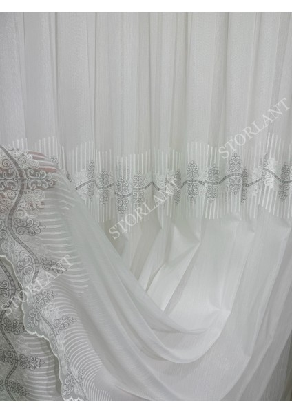 Lina Gri Premium Bambu Gold Tül Perde | Ağır Gramajlı, 1/3 Sık Pileli, Ütü Gerektirmez