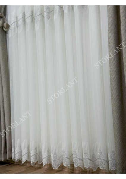 Lina Gri Premium Bambu Gold Tül Perde | Ağır Gramajlı, 1/3 Sık Pileli, Ütü Gerektirmez