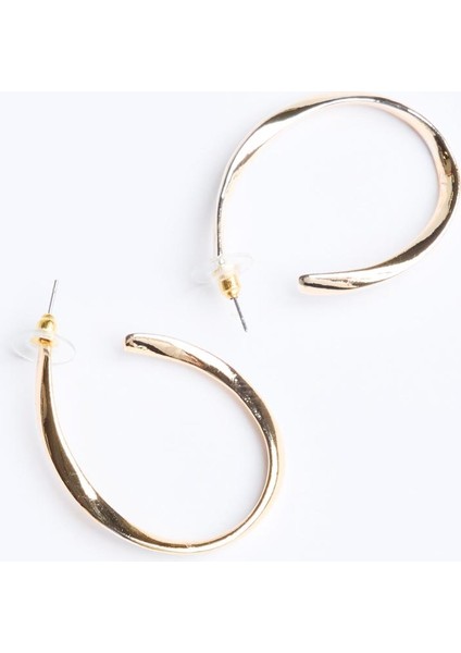 Altın Rengi Zarif Yarım Halka Küpe modelleri