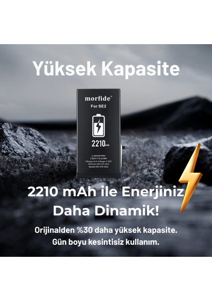 Apple iPhone Se 2020 (2. Nesil) Uyumlu 2210MAH Yüksek Kapasiteli Batarya Morfide M-Max – A Sınıf Hücre, 15 Ay Garantili fırsatları