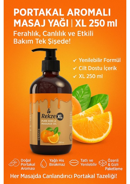 3 Adet Portakal Aromalı Büyük Boy Erotik Vücut Masaj Yağı fiyatları