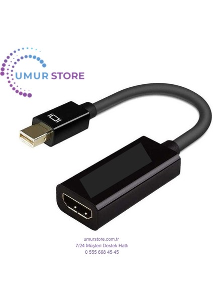 Mini Display Port To HDMI Dönüştürücü 1080P Full Hd Adaptör Görüntü Aktarımı