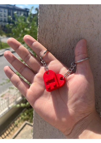 LEGO Kalp Figür Sevgili Çift Tasarım Anahtarlık - Sevgiliye Özel Hediye modelleri