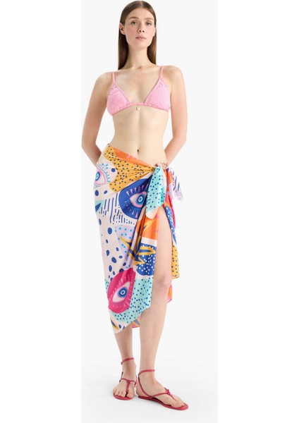 Regular Fit Desenli Saten Plaj Eteği-Fall in Love B1443AX25HS fiyatları