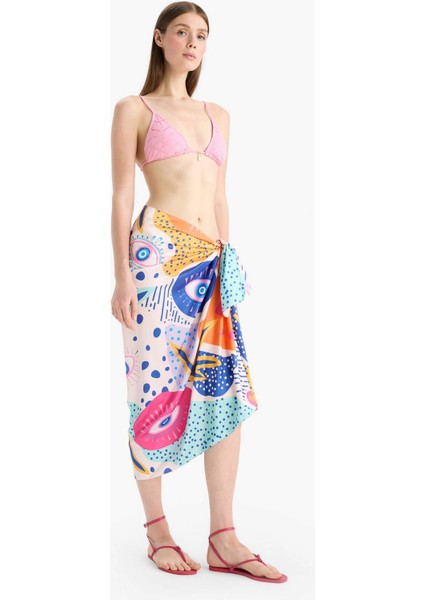 Regular Fit Desenli Saten Plaj Eteği-Fall in Love B1443AX25HS modelleri