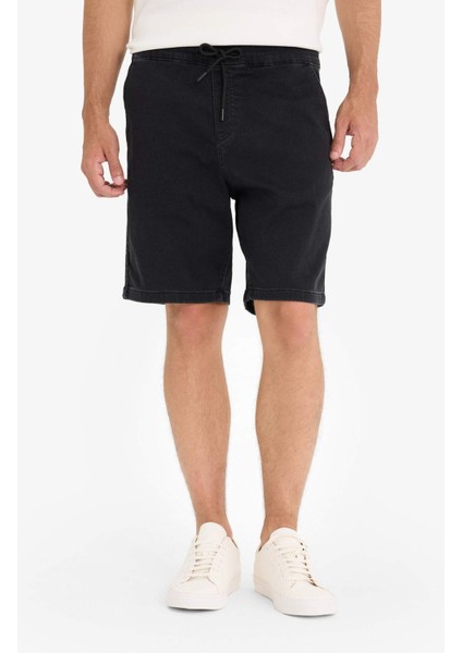 Regular Fit Beli Lastikli Rahat Kalıp Jean Bermuda Şort E4552AX25SM indirimleri