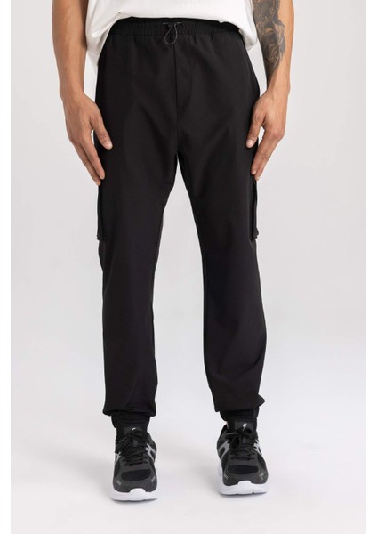 Fit Sporcu Jogger Eşofman Altı Standart Fit Kargo Cepli Dokuma Beli Paçası Lastikli C0043AX24SP indirimleri