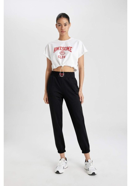 Fit Standart Fit Jogger Eşofman Altı Çift Cepli Beli Paçası Lastikli B8978AX24SM fırsatları