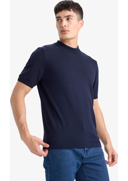 Standart Fit Bisiklet Yaka Triko Kısa Kollu Tişört D6202AX25AU