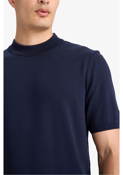 Standart Fit Bisiklet Yaka Triko Kısa Kollu Tişört D6202AX25AU