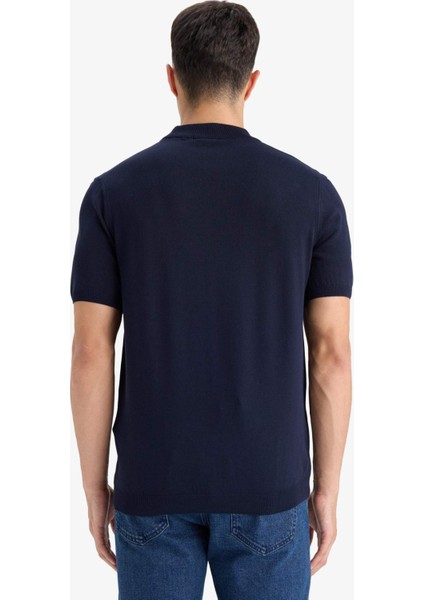 Standart Fit Bisiklet Yaka Triko Kısa Kollu Tişört D6202AX25AU