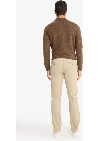 Regular Fit Normal Kesim Cepli Düz Paça Chino Pantolon D7349AX25AU