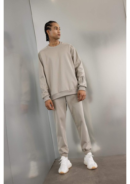 Fit Sporcu Jogger Eşofman Altı Loose Fit Beli Paçası Lastikli Cepli Pike