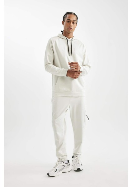 Fit Sporcu Jogger Eşofman Altı Standart Fit Skuba Dalgıç Kumaş Fermuar Cepli Standart Paça D1952AX24AU