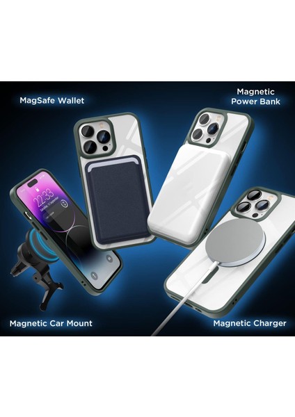 13 Pro Max Uyumlu Kamera Çıkıntılı Şarj Destekli Kenarı Renkli Hassas Butonlu Magsafe Kılıf modelleri
