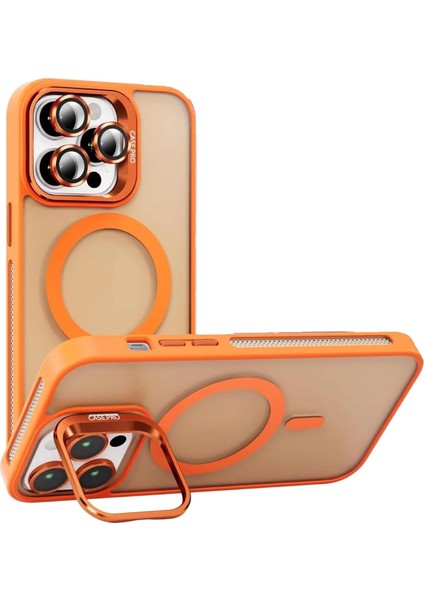 Apple Iphone 16 Pro Max Uyumlu Kılıf Standlı Mat Magsafe Metal Tuş Kamera Lens Hediyeli Nevada Case