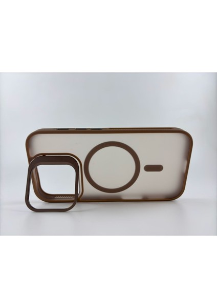 Apple Iphone 16 Uyumlu Kılıf Standlı Mat Magsafe Metal Tuş Kamera Lens Hediyeli Nevada Case