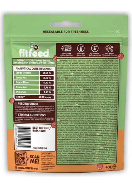 Freeze-Dried Çiğ Hindi&tatlı Patates Kedi Ödül Maması 40G fiyatları