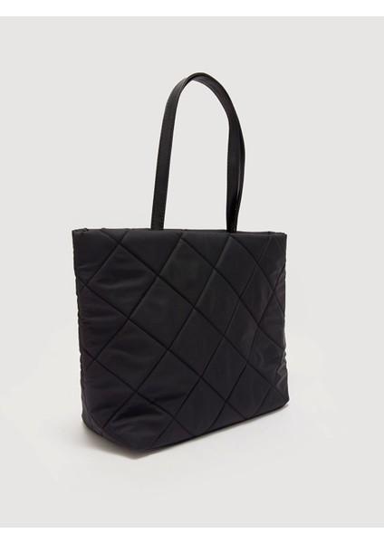 Lcw Accessorıes Siyah Kapitone Desenli Kadın Tote Çanta indirimleri