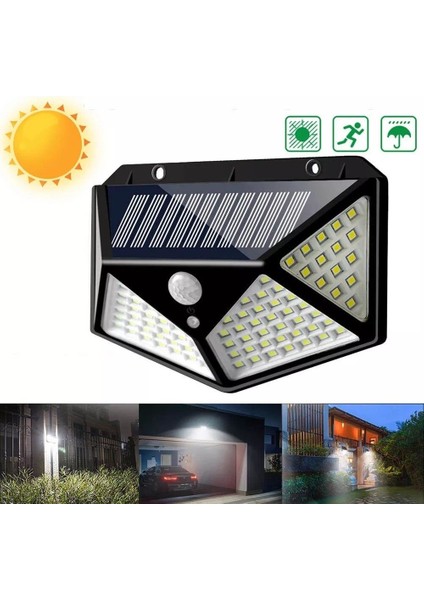 Siyah Solar Güneş Enerjili Hareket Sensörlü 4 Taraflı Bahçe Garaj Ev Aydınlatma Lambası indirimleri
