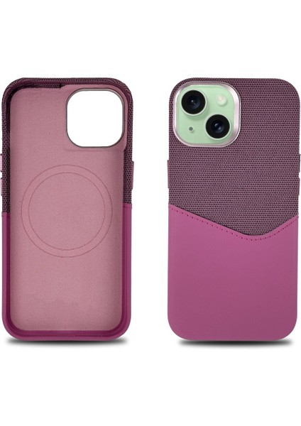 iPhone 13/ 14 Uyumlu Kumaş ve Deri Kaplamalı Kartlıklı Metal Kamera Detaylı Sahra Kılıf fiyatları