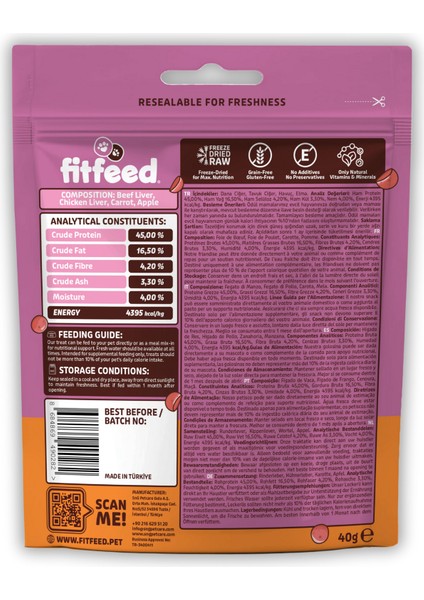 Freeze-Dried Çiğ Dana Ciğer&havuç Kedi Ödül Maması 40G fiyatları