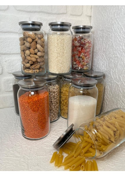 12 Adet 1 Litrelik Paslanmaz Vakumlu Metal Kapaklı Kavanoz-Saklama Kabı fiyatları