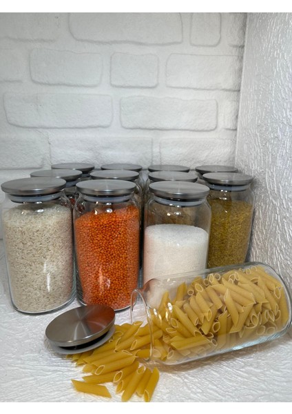 12 Adet 1 Litrelik Paslanmaz Vakumlu Metal Kapaklı Kavanoz-Saklama Kabı indirimleri