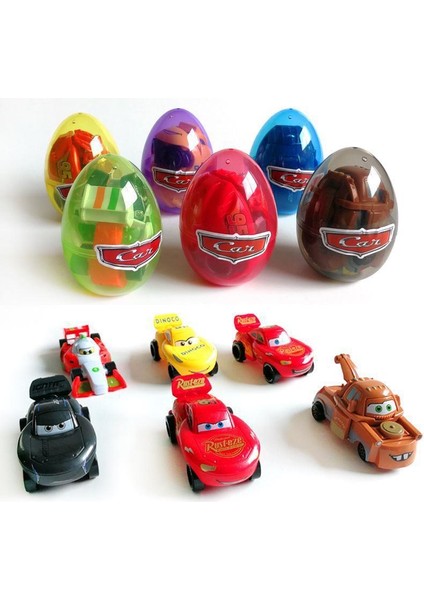 Disney Pixar Cars Yumurta Şeklinde Araba Oyuncakları Mcqueen Dönüştürülebilir Araba 6 Parçalı Set Model Araba Oyuncak Seti (Yurt Dışından)